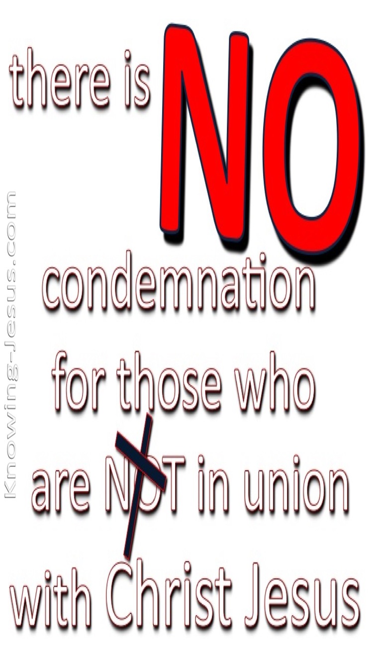 Romans 8:1 No Condemnation In Christ Jesus (red)